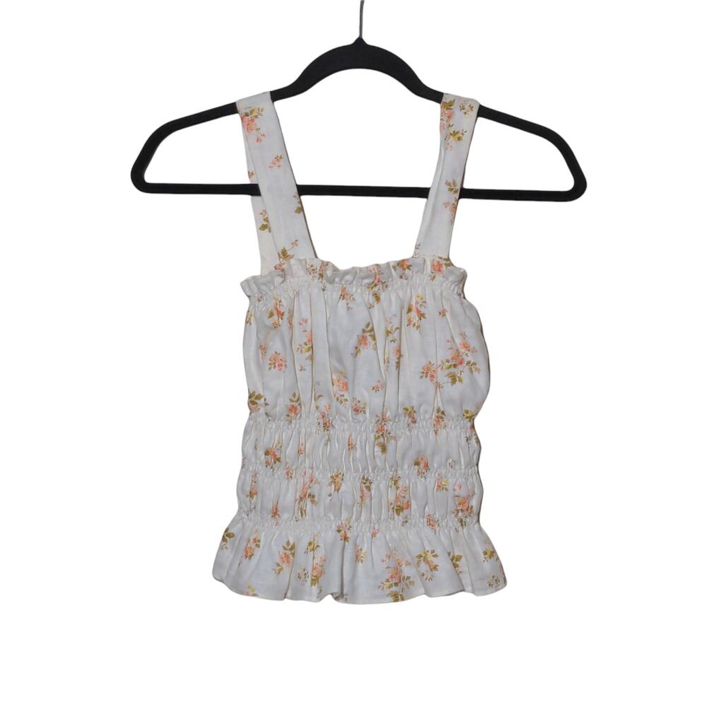 Reformation Shrub Linen Top in Floral Print – Size M – NEW